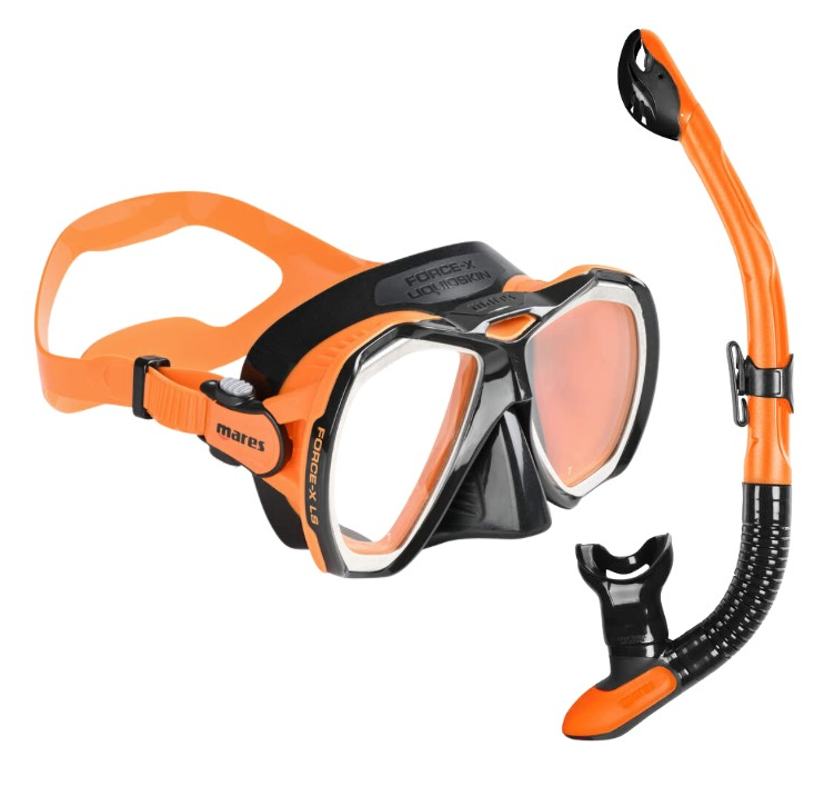 Potápačský a šnorchlovací set FORCE-X LIQUIDSKIN + ERGO DRY